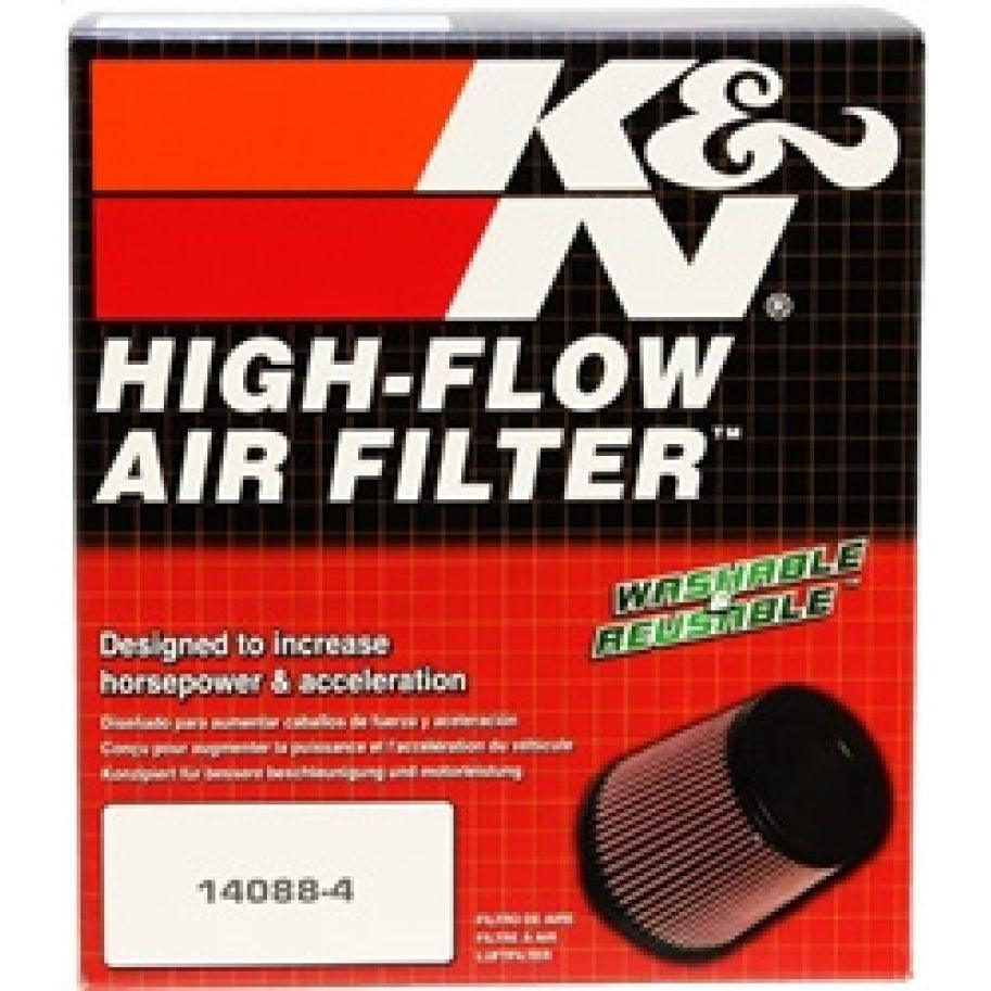 K&N Round Tapered Universal Air Filter 4in Flange ID x 5.375 Base OD x 4in Top OD x 6.5in H - Saikospeed