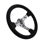 NRG Reinforced Steering Wheel (350mm / 3in. Deep) Blk Suede w/Hydrodipped Digi-Camo Spokes