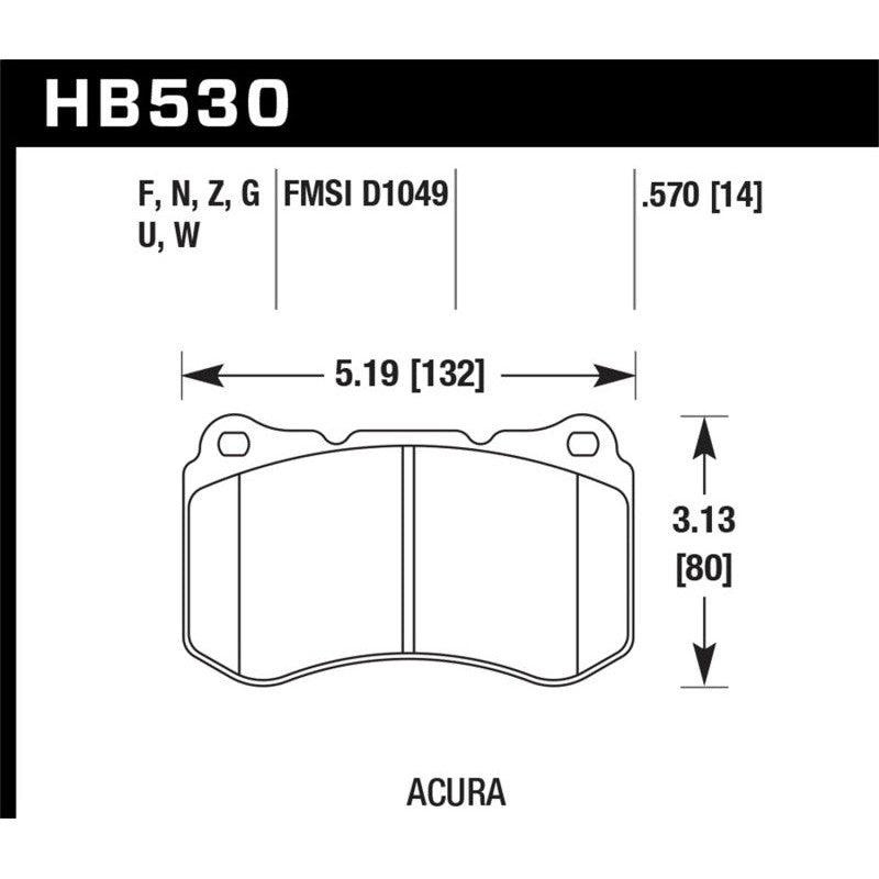 Hawk 07-08 Acura TL 3.5L / 04-08 TL 3.2L Type S HPS Street Front Brake Pads - Saikospeed