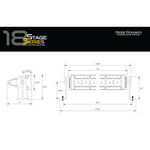 Diode Dynamics 18 In LED Light Bar Single Row Straight - Amber Combo Each Stage Series