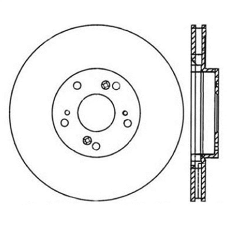 StopTech Power Slot Slotted 06-08 Honda Civic Si Front Left Rotor - Saikospeed