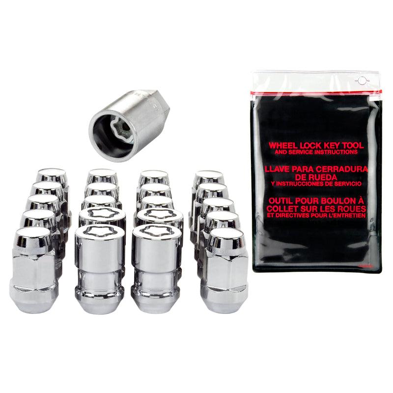 McGard 5 Lug Hex Install Kit w/Locks (Cone Seat Nut / Bulge) M12X1.5 / 3/4 Hex / 1.45in L - Chrome - Saikospeed