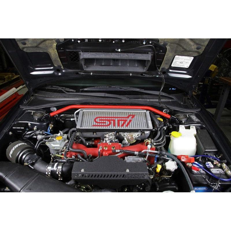 Perrin 02-07 Subaru Impreza (WRX/STi/RS/2.5i) / 04-08 Forester Front Strut Brace - Red - Saikospeed