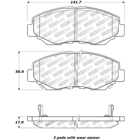 StopTech Street Touring 03-10 Honda Accord / 02-06 CR-V Front Brake Pads - Saikospeed