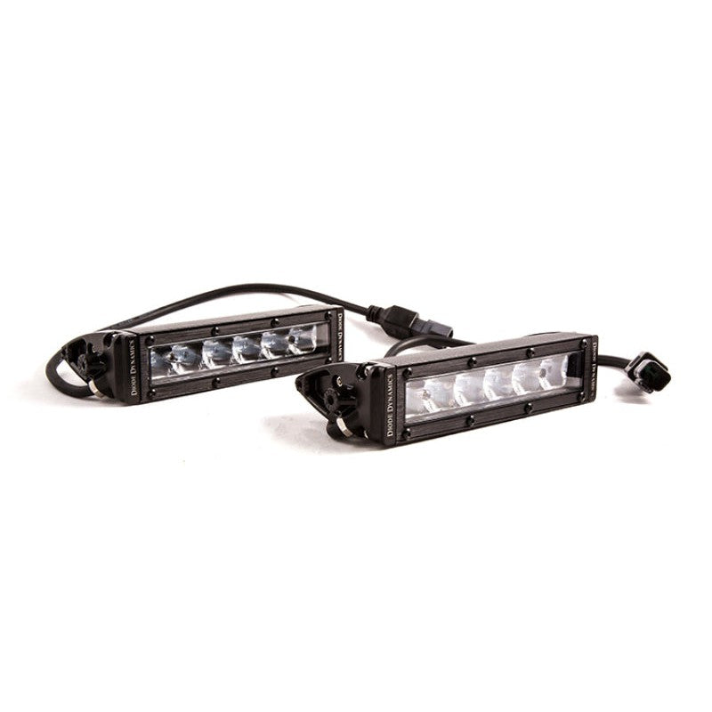 Diode Dynamics 6 In LED Light Bar Single Row Straight SS6 - White Wide Light Bar (Pair)