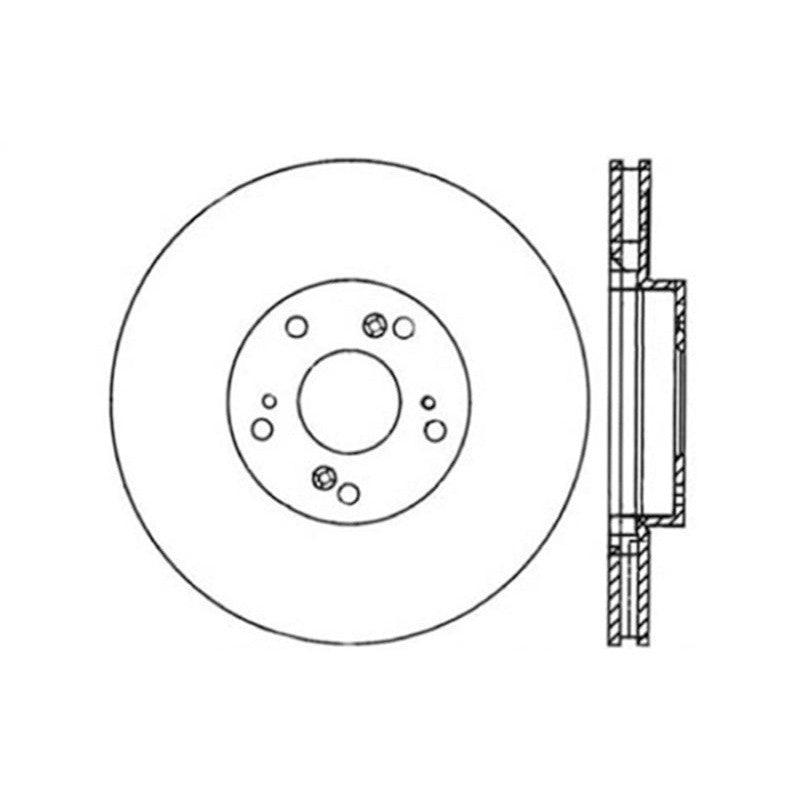 StopTech 02-06 Acura RSX Type S / 06-09 Honda Civic Si Slotted & Drilled Left Front Rotor - Saikospeed