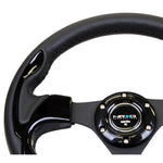 NRG Reinforced Steering Wheel (320mm) Blk w/Gloss Black Trim