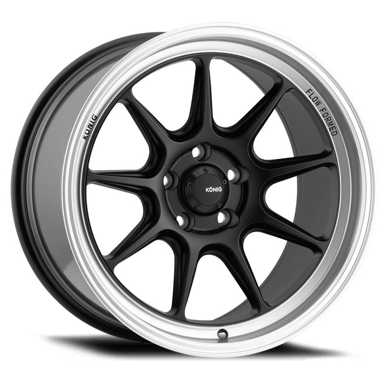 Konig Countergram 18x9.5A 5x114.3 ET35 Matte Black / Matte Machined Lip - Saikospeed