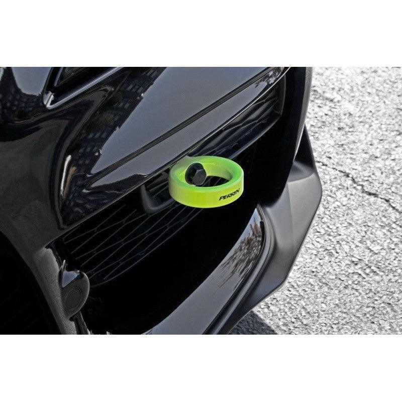 Perrin 2020 Toyota Supra Tow Hook Kit (Front) - Neon Yellow - Saikospeed