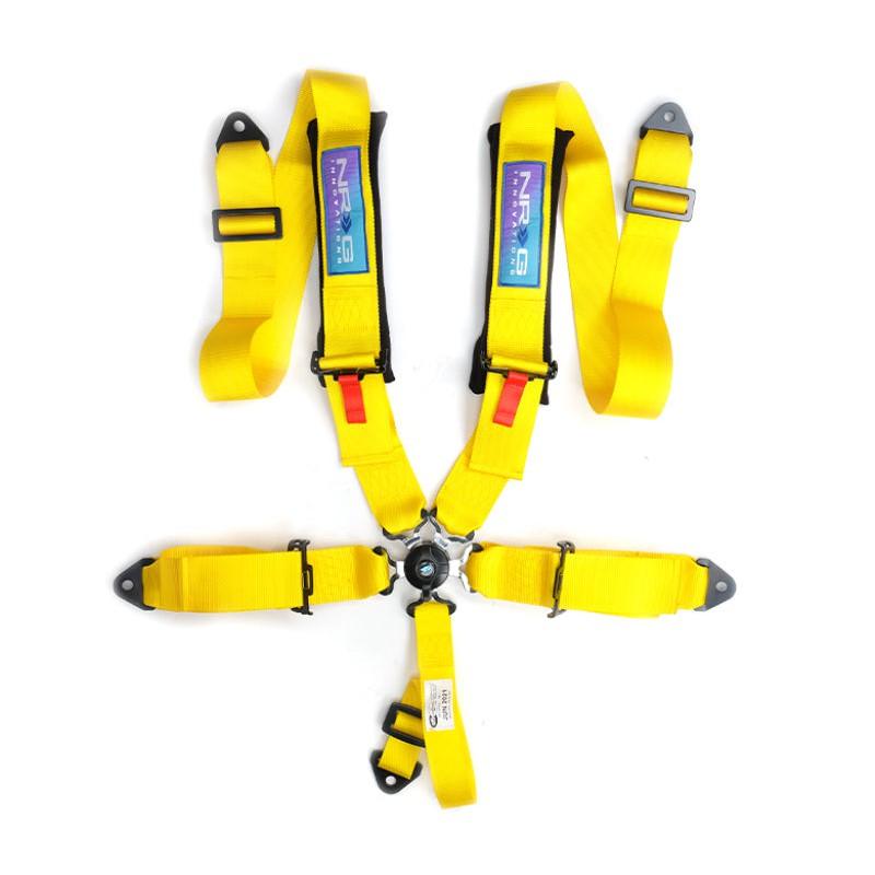 NRG 5PT 3in. Seat Belt Harness / Cam Lock - Yellow - Saikospeed