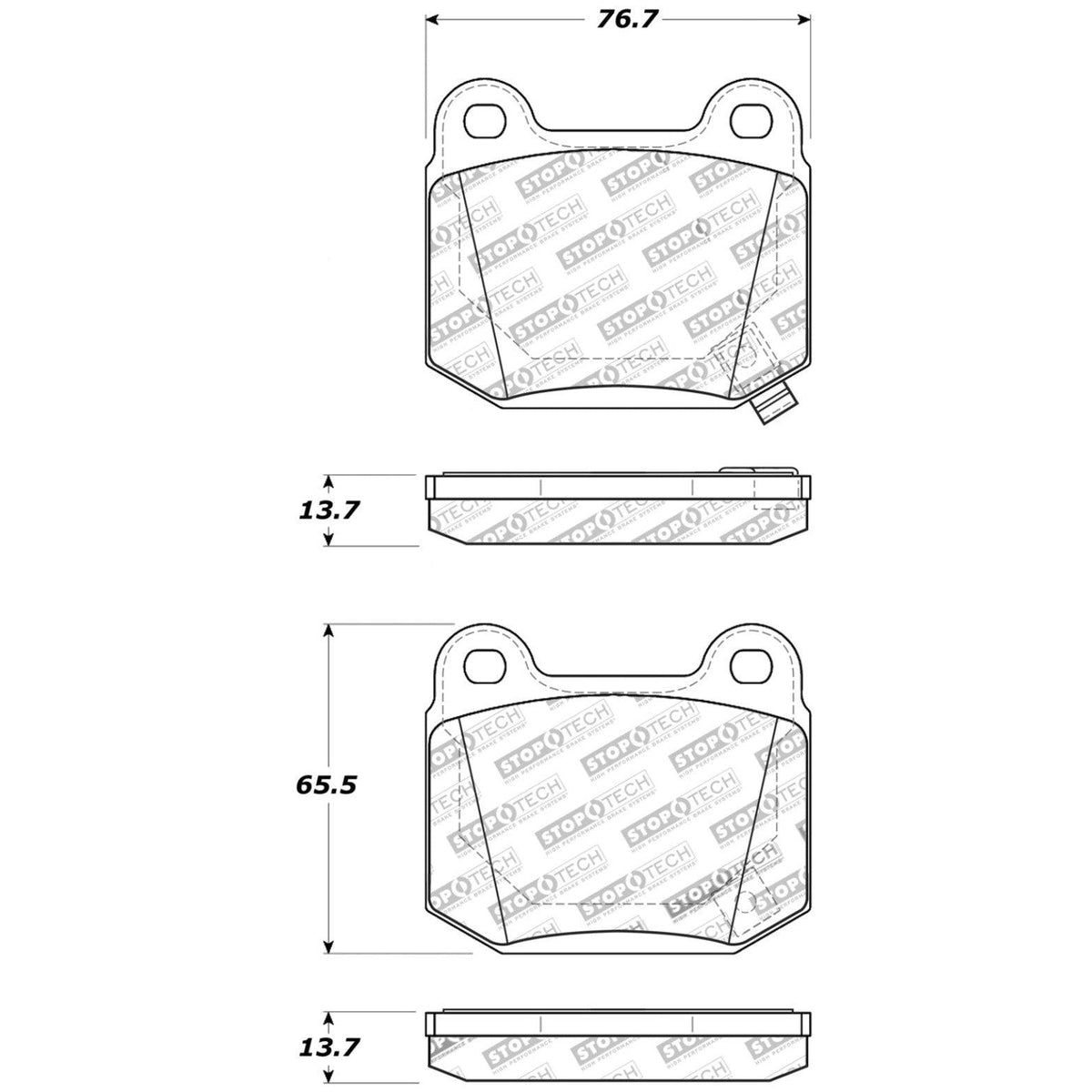 StopTech Performance ST-22 2-Piston Rear Caliper Brake Pads - Saikospeed