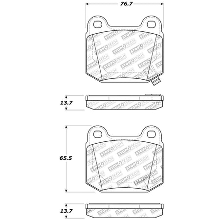 StopTech Performance ST-22 2-Piston Rear Caliper Brake Pads - Saikospeed