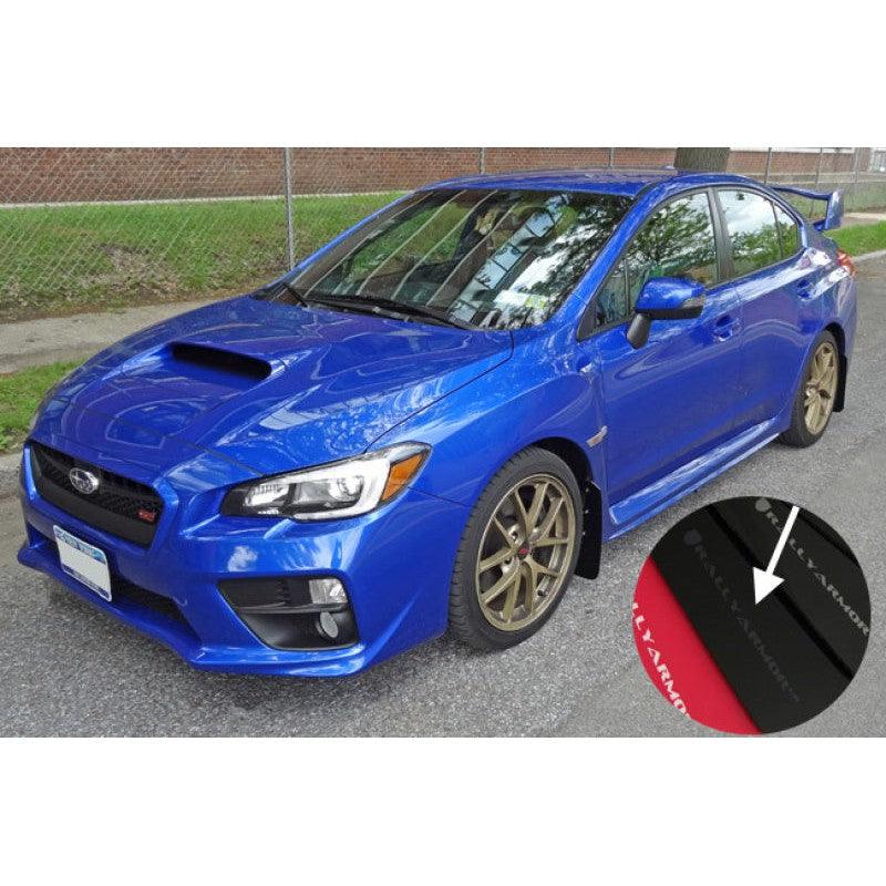 Rally Armor 15-21 Subaru WRX/STI (Sedan ONLY) Black UR Mud Flap w/ Grey Logo - Saikospeed