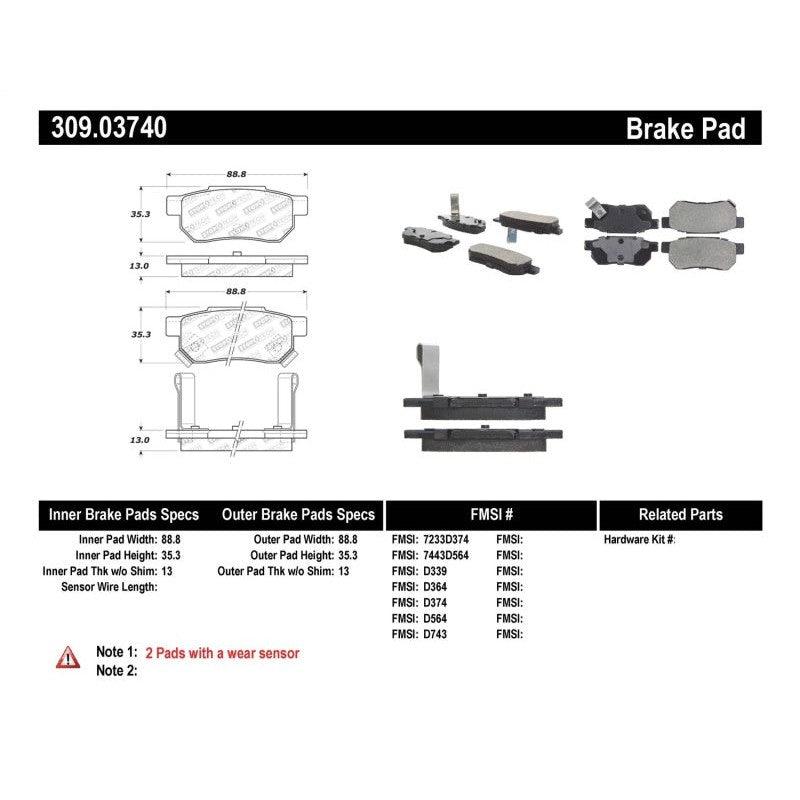 StopTech Performance 90-01 Integra (exc. Type R)/90-93 Civic EX Coupe w rear disc & abs/99-00 Civic - Saikospeed