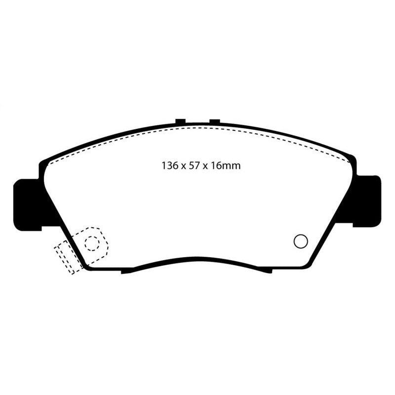 EBC 12 Acura ILX 1.5 Hybrid Yellowstuff Front Brake Pads - Saikospeed