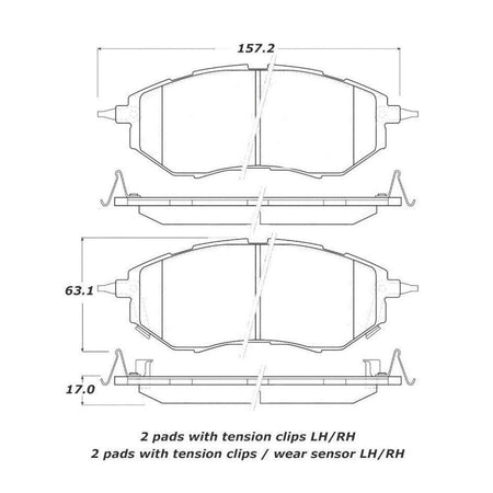 StopTech Street Touring 05-08 Legacy 2.5 GT Front Brake Pads - Saikospeed