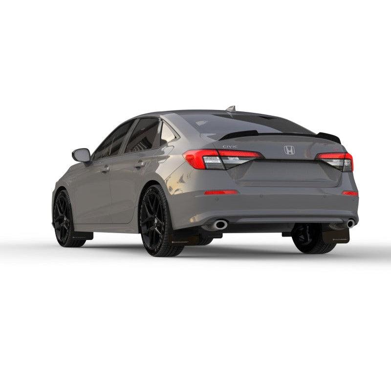 Rally Armor 2022 Honda Civic (Incl. Si/Sport/Touring) Black UR Mud Flap w/ Blue Logo - Saikospeed
