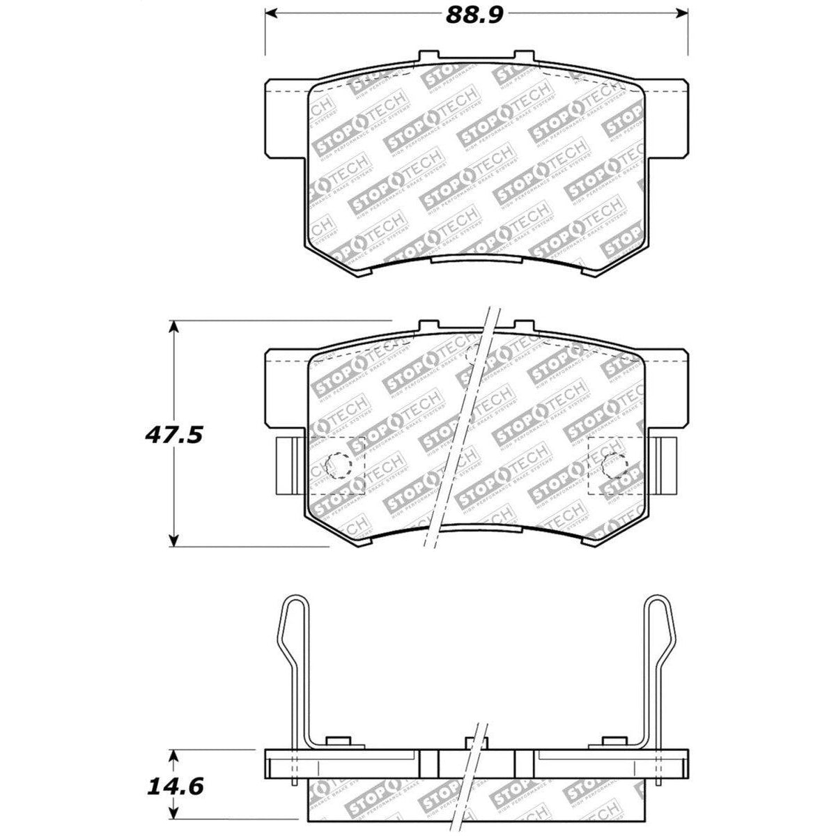 StopTech Street Select Brake Pads - Front/Rear - Saikospeed
