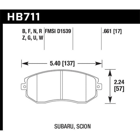 Hawk 13 Subaru BRZ / 13 Scion FR-S HP Plus Front Street Brake Pads - Saikospeed