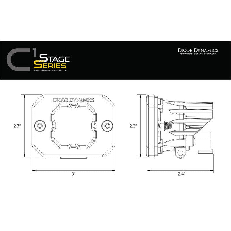 Diode Dynamics Stage Series Flush Mount Reverse Light Kit C2 Pro