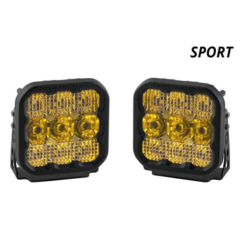 Diode Dynamics SS5 LED Pod Sport - Yellow Driving (Pair)
