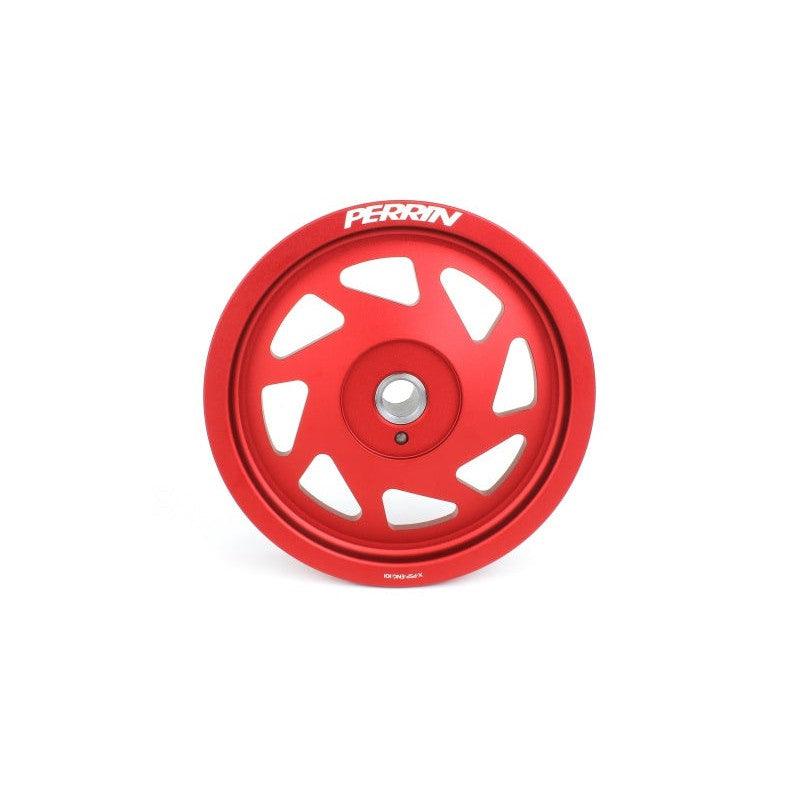 Perrin 2022 BRZ/86 / 19-22 Subaru WRX Lightweight Crank Pulley (FA/FB Eng w/Small Hub) - Red - Saikospeed
