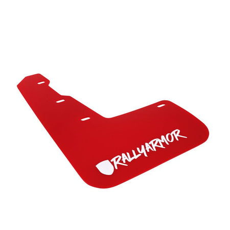 Rally Armor 15-21 Subaru WRX &amp; STI Red Mud Flap White Altered Font Logo - Saikospeed