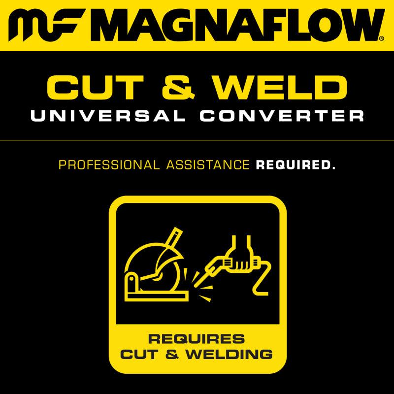 MagnaFlow Conv Univ 2.25in Inlet/Outlet Center/Center Round 9in Body L x 5.125in W x 13in Overall L - Saikospeed