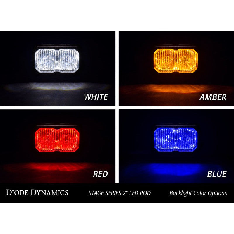 Diode Dynamics Stage Series 2 In LED Pod Pro - White Flood Flush RBL (Pair)