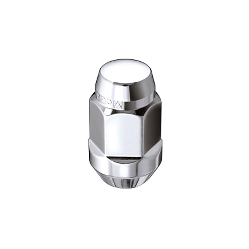 McGard Hex Lug Nut (Cone Seat Bulge Style) M12X1.5 / 3/4 Hex / 1.45in. Length (4-Pack) - Chrome - Saikospeed