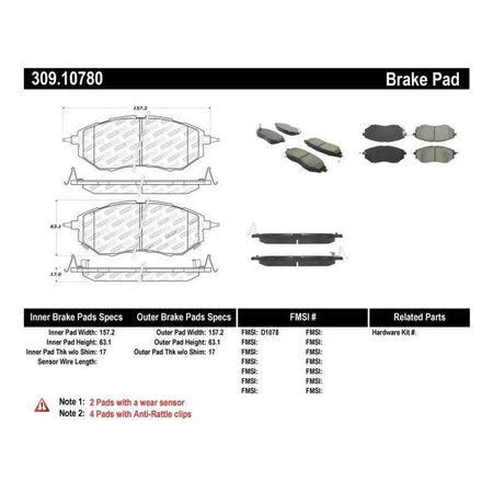 StopTech Performance 05-08 Legacy 2.5 GT Front Brake Pads - Saikospeed