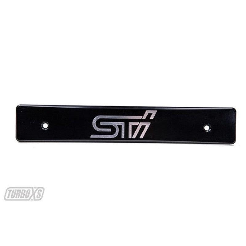 Turbo XS 15-17 Subaru WRX/STi Billet Aluminum License Plate Delete Black Machined STi Logo - Saikospeed