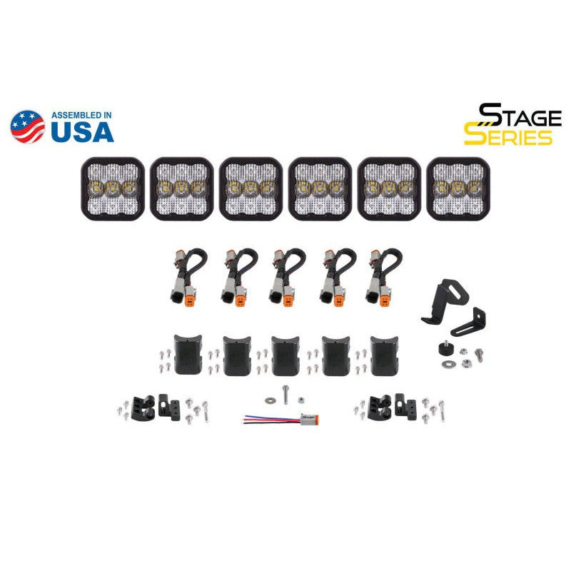 Diode Dynamics SS5 Sport Universal CrossLink 6-Pod Lightbar - White Combo
