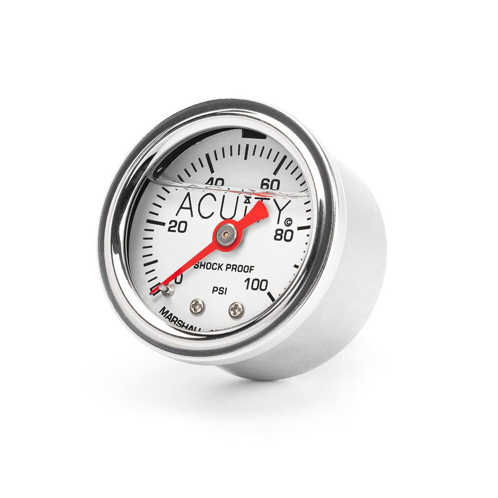 ACUiTY 100 PSI Fuel Pressure Gauge in Polished Stainless Finish - Saikospeed