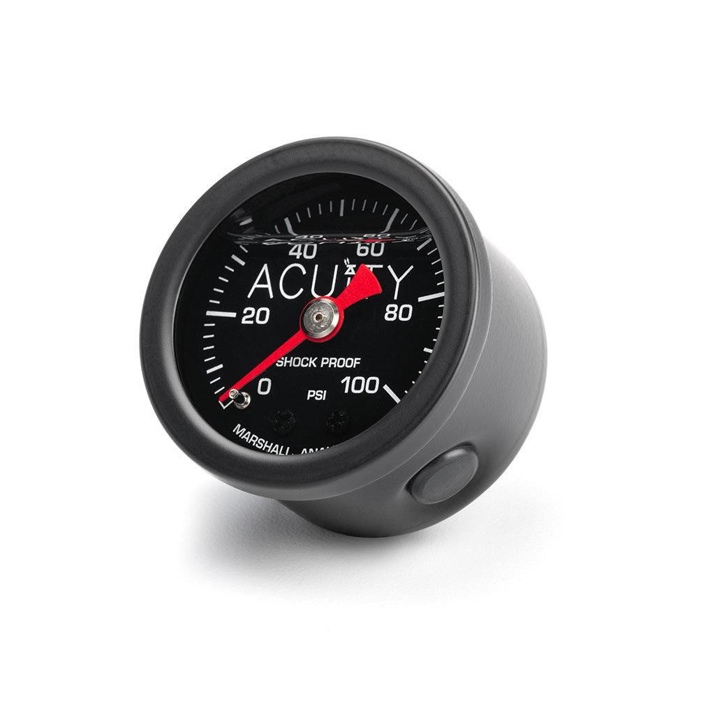 ACUiTY 100 PSI Fuel Pressure Gauge in Satin Black Finish - Saikospeed