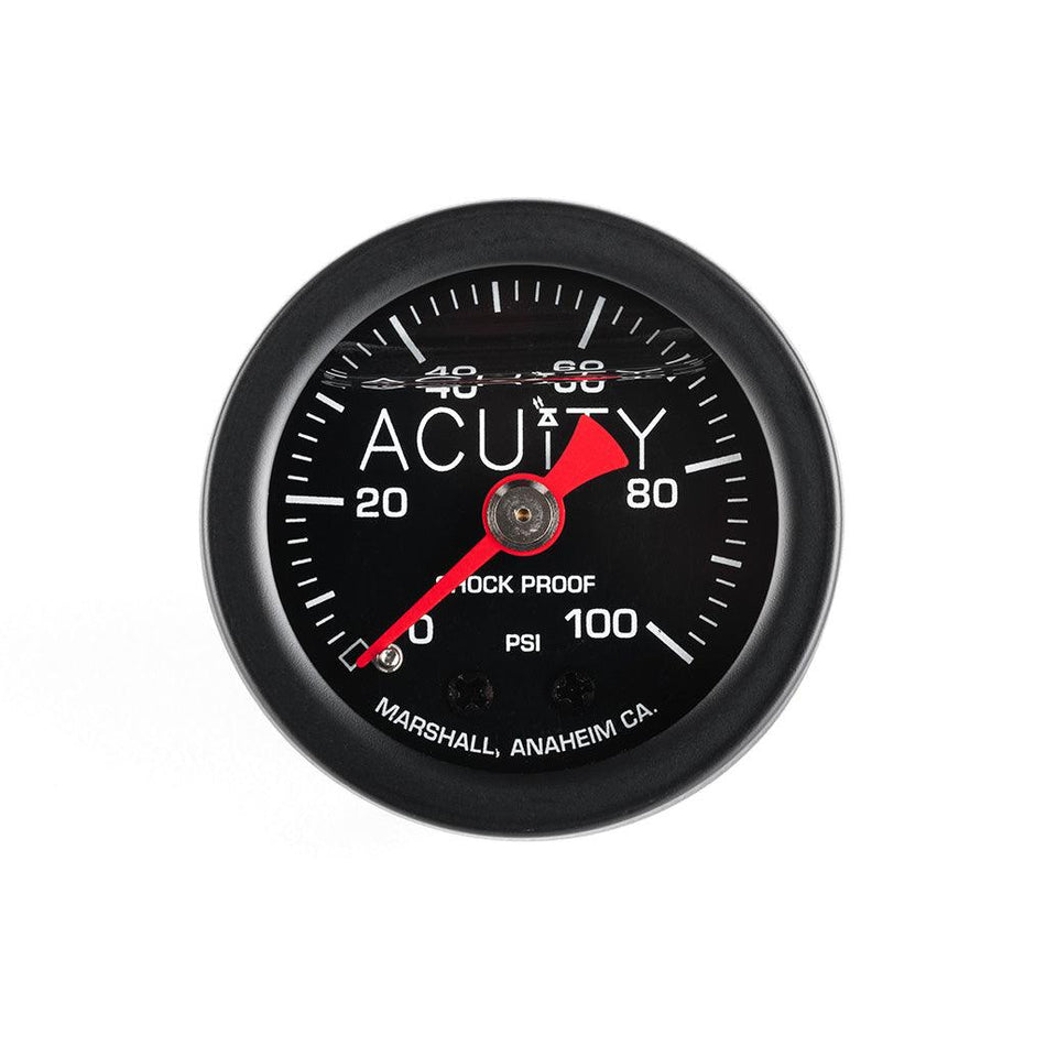 ACUiTY 100 PSI Fuel Pressure Gauge in Satin Black Finish - Saikospeed