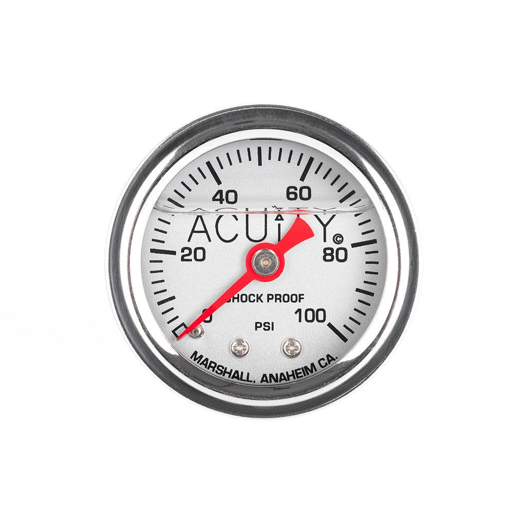 ACUiTY 100 PSI Fuel Pressure Gauge in Polished Stainless Finish - Saikospeed