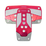 NRG Aluminum Sport Pedal A/T - Red w/Silver Carbon