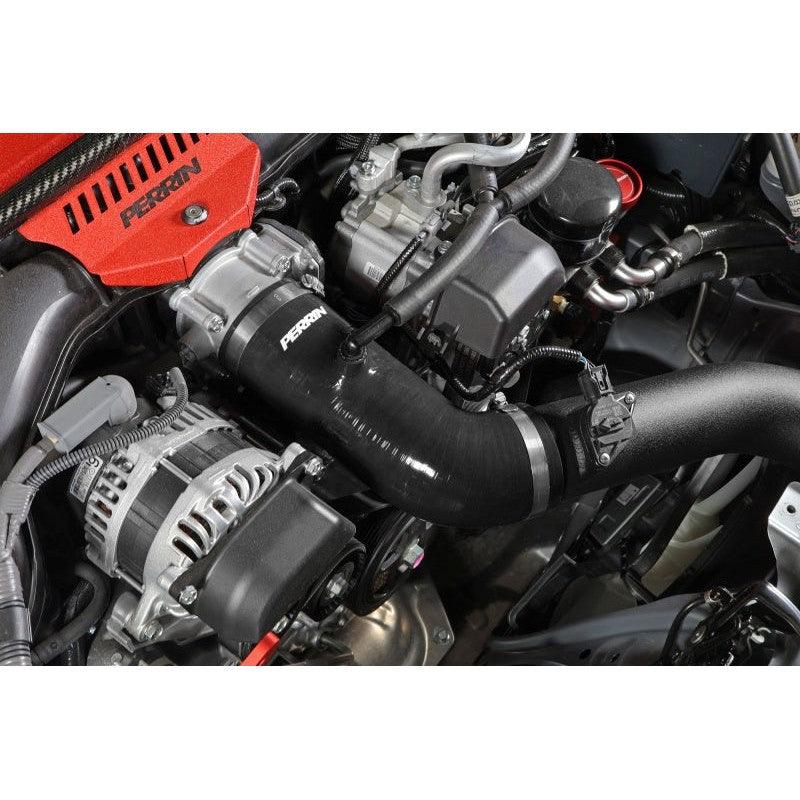 Perrin 22-23 Subaru BRZ/Toyota GR86 Silicone Inlet Hose (3in. ID / SS Wire) - Black - Saikospeed