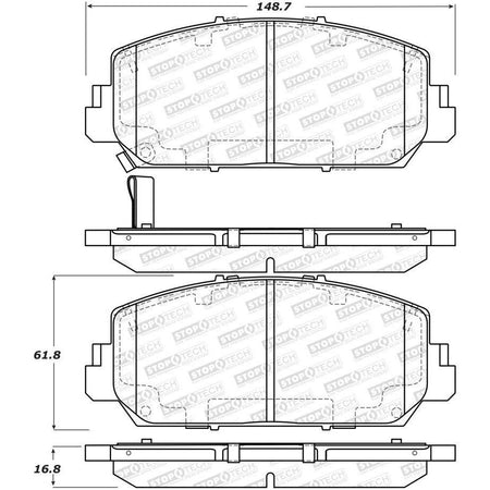 StopTech 13-18 Acura RDX Street Performance Front Brake Pads - Saikospeed