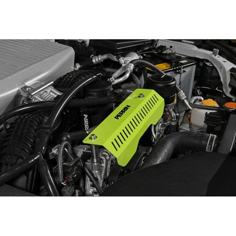 Perrin 22-23 Subaru WRX Pulley Cover (Short Version - Works w/AOS System) - Neon Yellow - Saikospeed