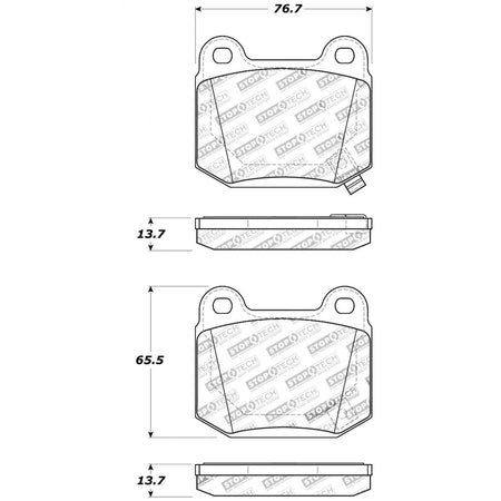 StopTech Performance ST-22 2-Piston Rear Caliper Brake Pads - Saikospeed