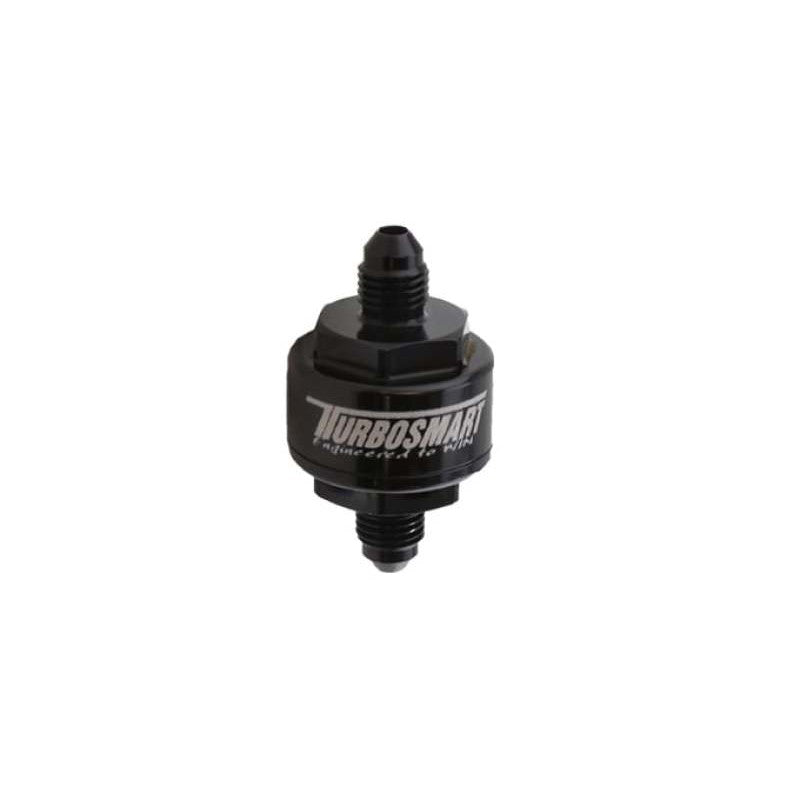 Turbosmart Billet Turbo Oil Feed Filter w/ 44 Micron Pleated Disc AN-3 Male Inlet - Black