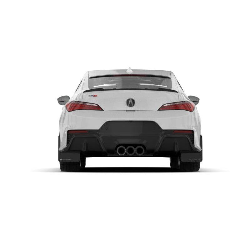 Rally Armor 23-24 Acura Integra + Integra A-Spec Black UR Mud Flap W/White Logo (No Drilling Req.) - Saikospeed