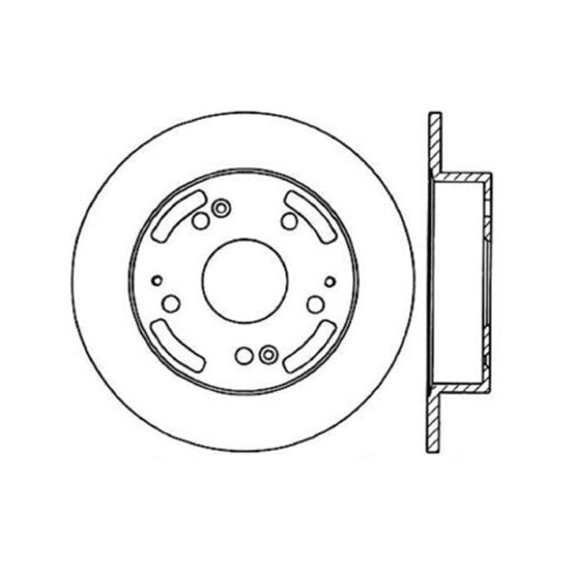 StopTech 02-06 Acura RSX Incl. Type S / 97-01 Integra Type R Slotted & Drilled Left Rear Rotor - Saikospeed