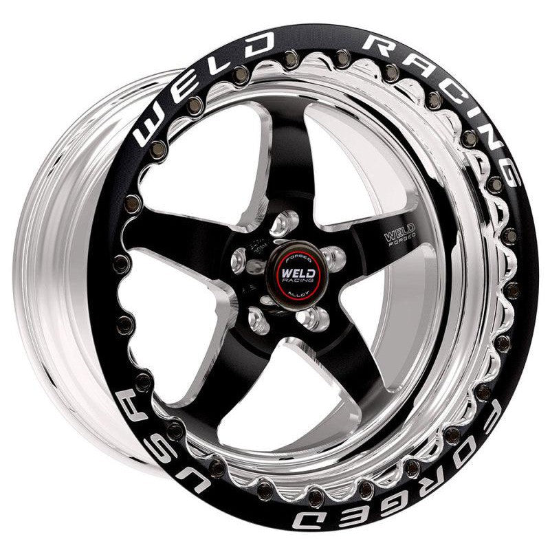 Weld S71 17x10 / 5x120mm BP / 7.2in. BS Black Wheel (High Pad) - Black Single Beadlock MT - Saikospeed