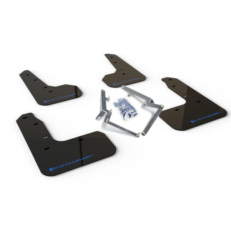 Rally Armor 17-21 Honda Civic Sport & Touring (Hatch) Black UR Mud Flap w/ Blue Logo - Saikospeed