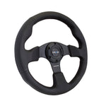 NRG Reinforced Steering Wheel (320mm) Black Leather w/Black Stitching