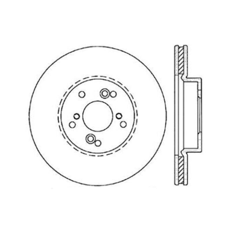 StopTech 99-08 Acura TL (STD Caliber) / 01-03 CL / 04-09 TSX Cross Drilled Left Front Rotor - Saikospeed