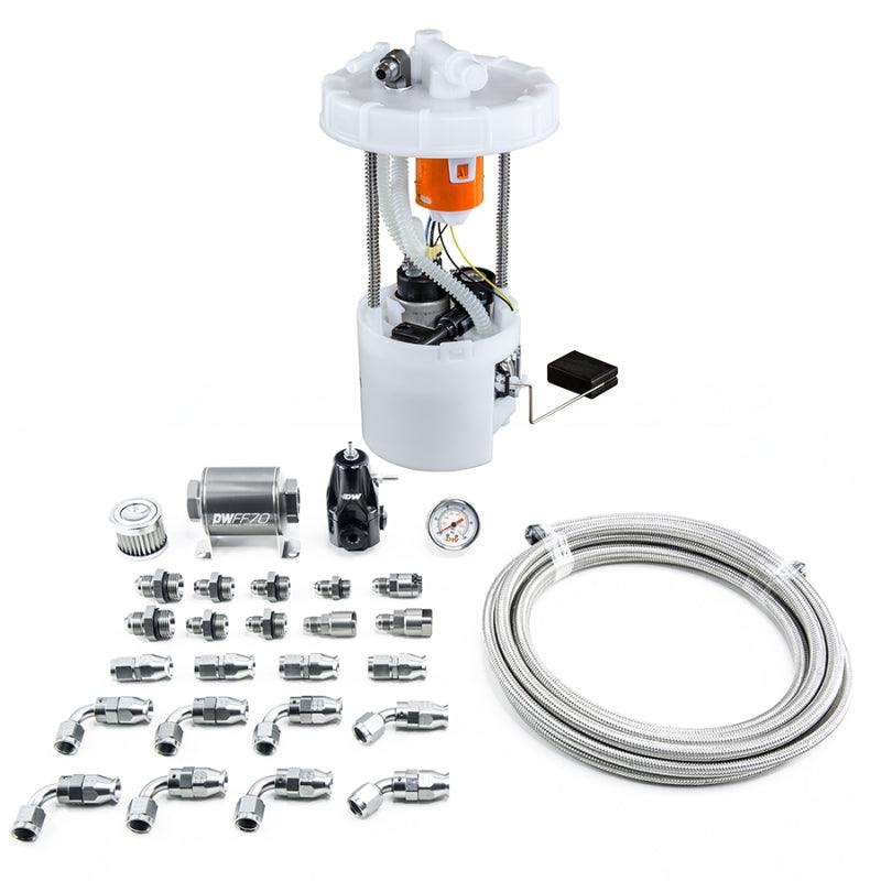 DeatschWerks 06-11 Honda Civic Si K20 DW400 Pump Module & Return Kit w/PTFE Fuel Lines - Saikospeed